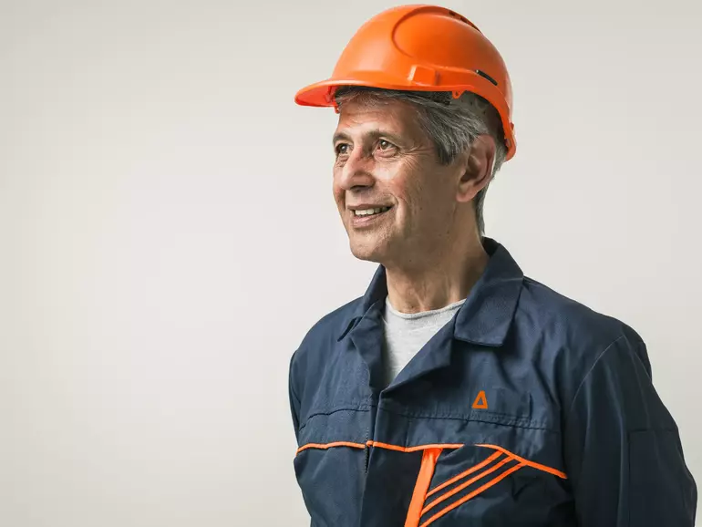 Senior male in protective clothing Senior male in protective clothing
